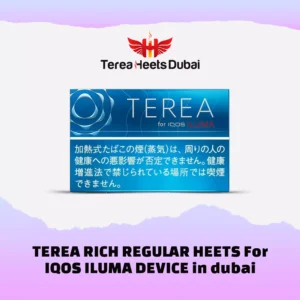 TEREA Rich Regular Japan pack with dark blue branding and ILUMA sticks.