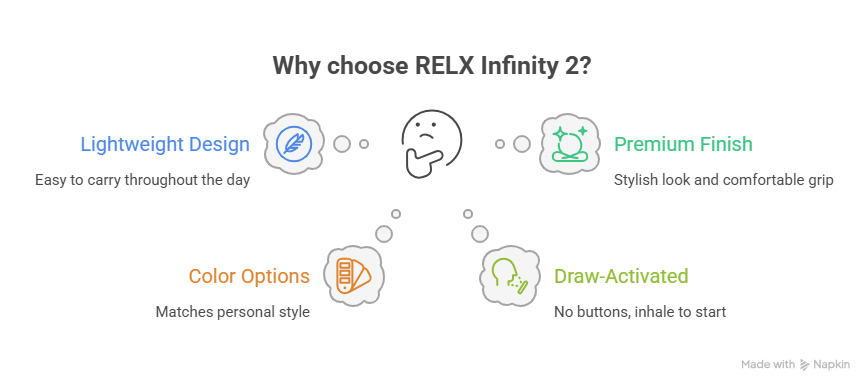 The RELX Infinity 2 benefits visual selection